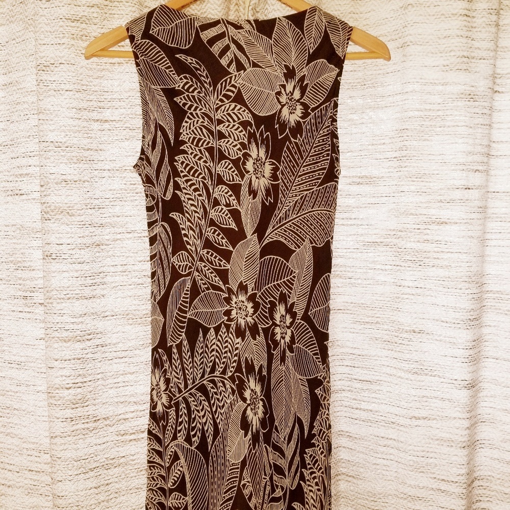 5/$25 Chico's Tropical Maxi Dress Brown Multi 4 - Picture 7 of 8
